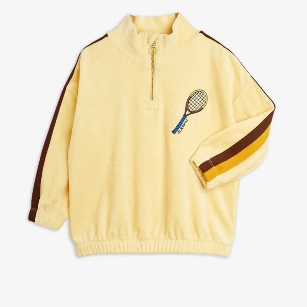 Mini Rodini Tennis Embroidered Half Zip Sweatshirt & Sweatpants Set 1.5-3 YRS